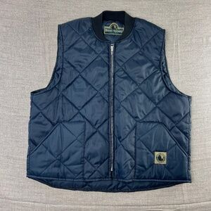 Men's Vintage Berne Apparel Quilted Vest Navy Blue No Tag